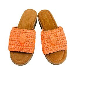 Kurt Geiger London Cork Eagle Crochet & Cork Slide Sandal.  SZ:8.5